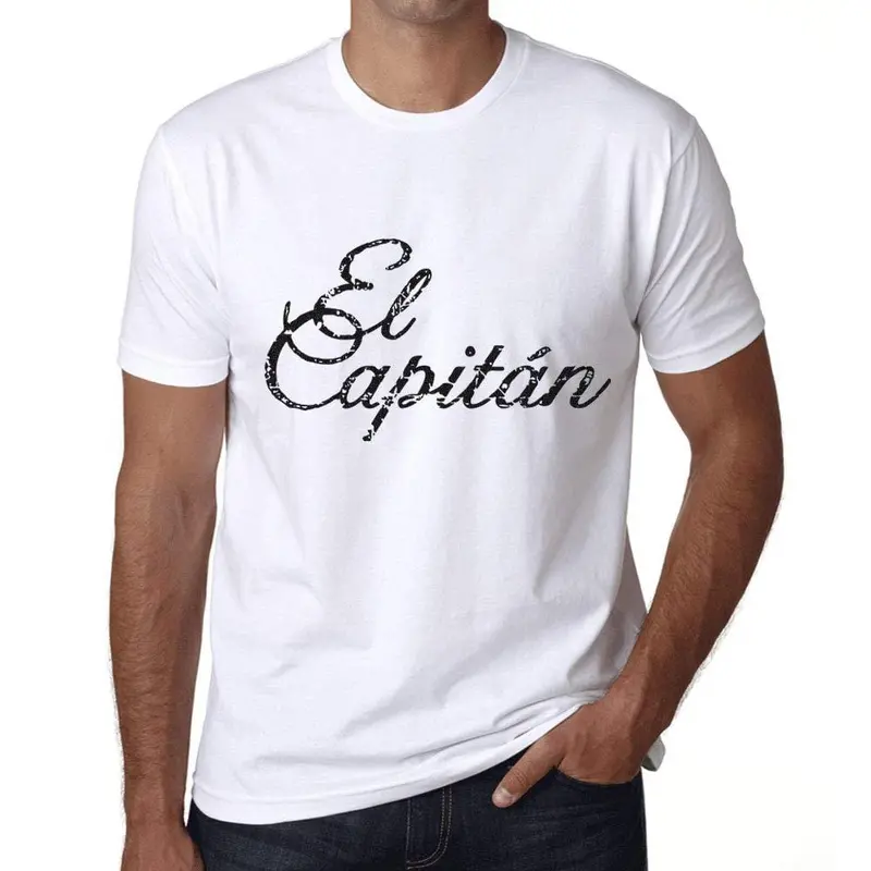 Ultrabasic - Homme T-Shirt Graphique El Capitán Lettres Imprimées Blanc 1