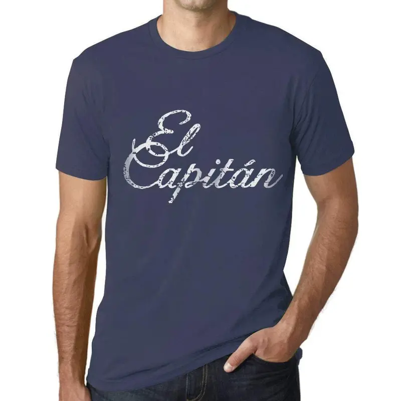Ultrabasic - Homme T-Shirt Graphique El Capitán Lettres Imprimées Denim 1