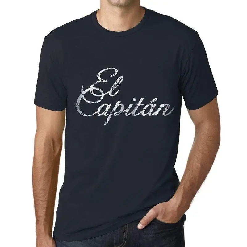 Ultrabasic - Homme T-Shirt Graphique El Capitán Lettres Imprimées Marine 1