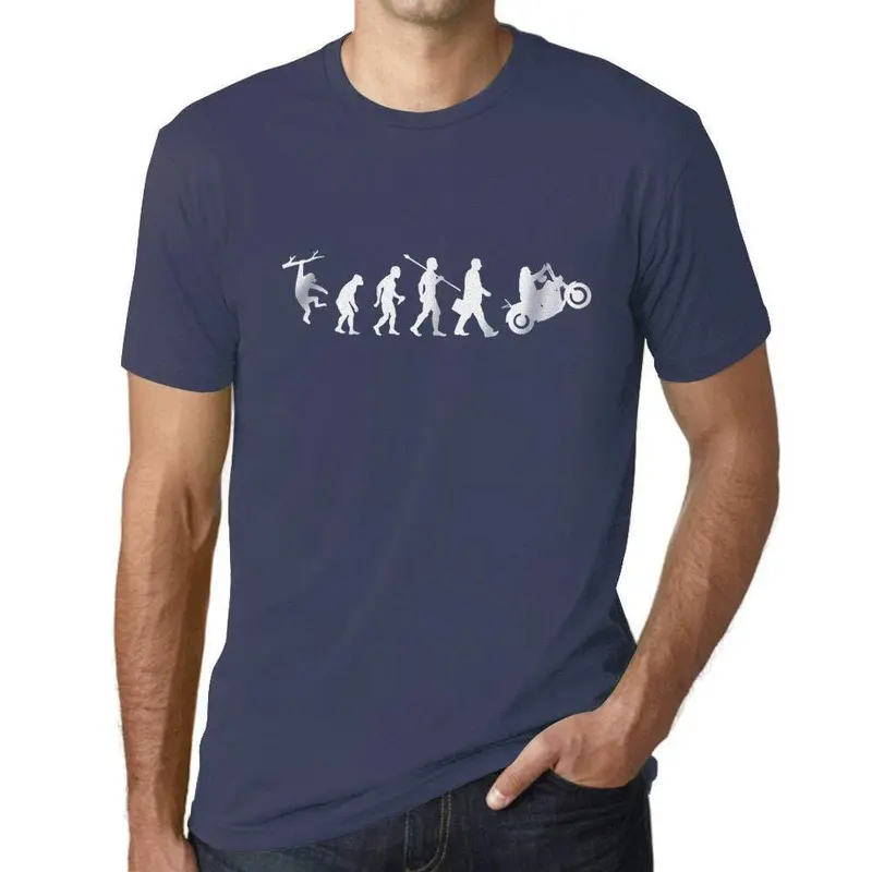 Ultrabasic - Homme T-Shirt Graphique Evolution Moto Denim 1