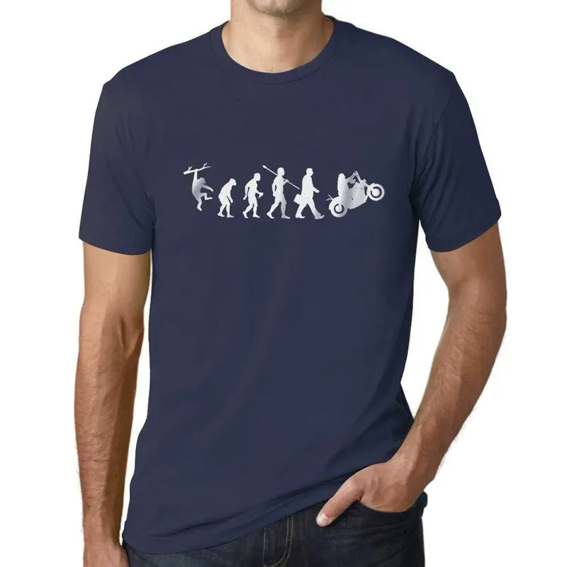 Ultrabasic - Homme T-Shirt Graphique Evolution Moto French Marine 1