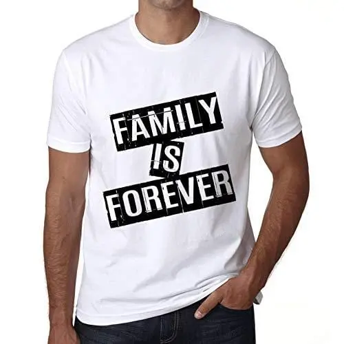Ultrabasic - Homme T-Shirt Graphique Family Is Forever T-Shirt Cadeau Lettre D'impression Blanc 1