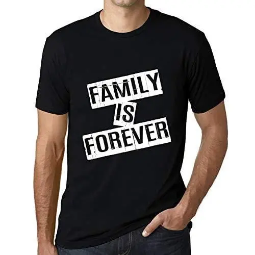Ultrabasic - Homme T-Shirt Graphique Family Is Forever T-Shirt Cadeau Lettre D'impression Noir Profond 1