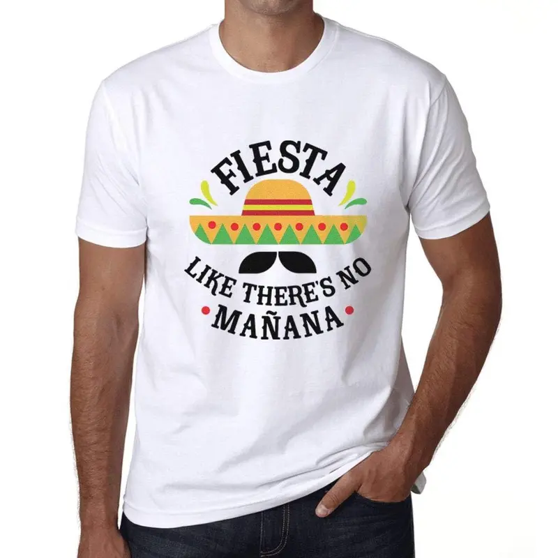 Ultrabasic - Homme T-Shirt Graphique Fiesta Like There's No Mañana Blanc 1