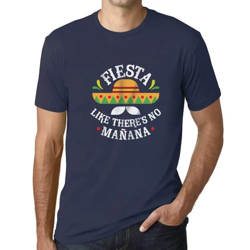 Ultrabasic - Homme T-Shirt Graphique Fiesta Like There's No Mañana French Marine 1