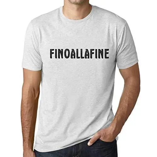 Ultrabasic - Homme T-Shirt Graphique Finoallafine Blanc Chiné 1