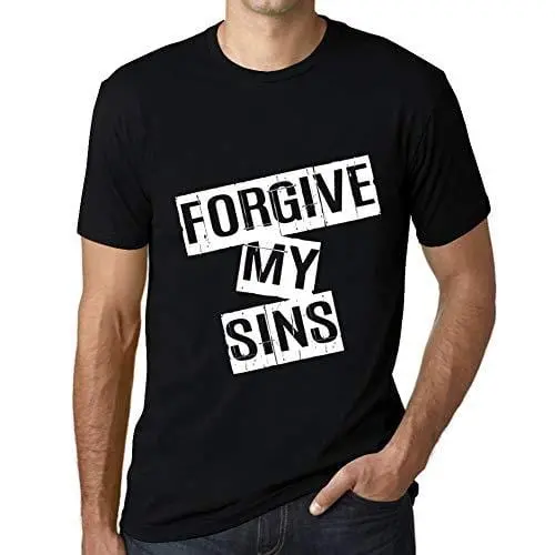 Ultrabasic - Homme T-Shirt Graphique Forgive My Sins T-Shirt Cadeau Lettre D'impression Noir Profond 1