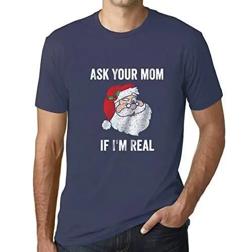 Ultrabasic - Homme T-Shirt Graphique Funny Santa Christmas T-Shirt Xmas Gift Ideas Denim 1