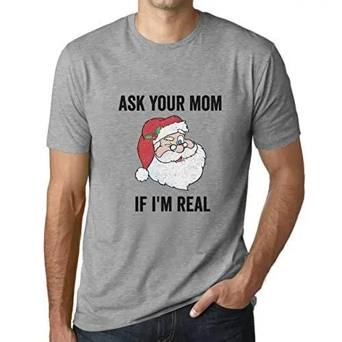 Ultrabasic - Homme T-Shirt Graphique Funny Santa Christmas T-Shirt Xmas Gift Ideas Gris Chiné 1