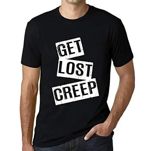 Ultrabasic - Homme T-Shirt Graphique Get Lost Creep T-Shirt Cadeau Lettre D'impression Noir Profond 1