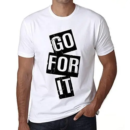 Ultrabasic - Homme T-Shirt Graphique Go For It T-Shirt Cadeau Lettre D'impression Blanc 1