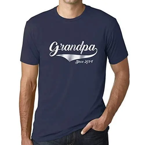 Ultrabasic - Homme T-Shirt Graphique Grandpa Since 2014 T-Shirt Funny French Marine 1