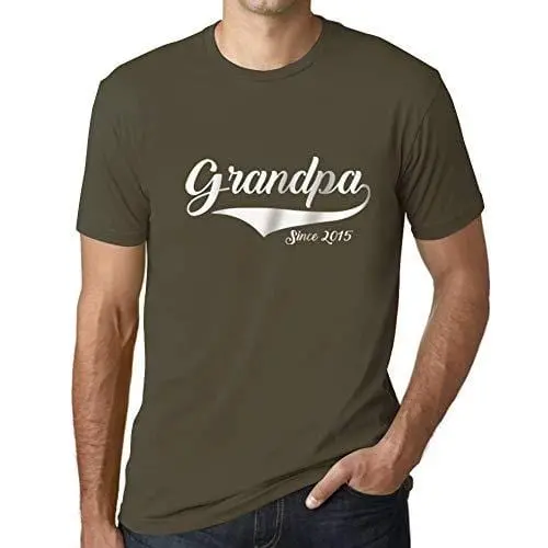 Ultrabasic - Homme T-Shirt Graphique Grandpa Since 2015 Army 1