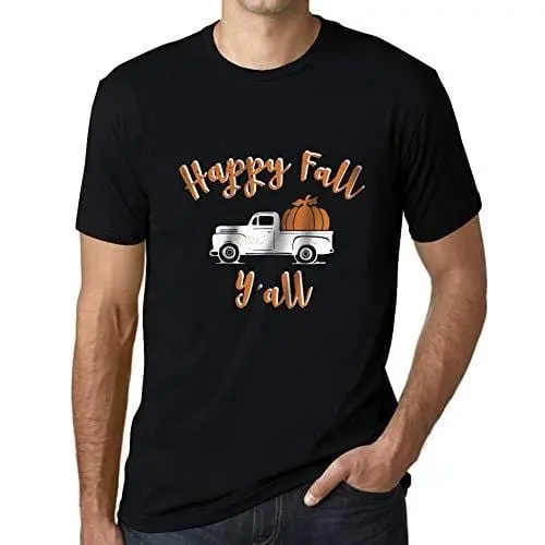 Ultrabasic - Homme T-Shirt Graphique Happy Fall Y'all Pumpkin Truck Noir Profond 1