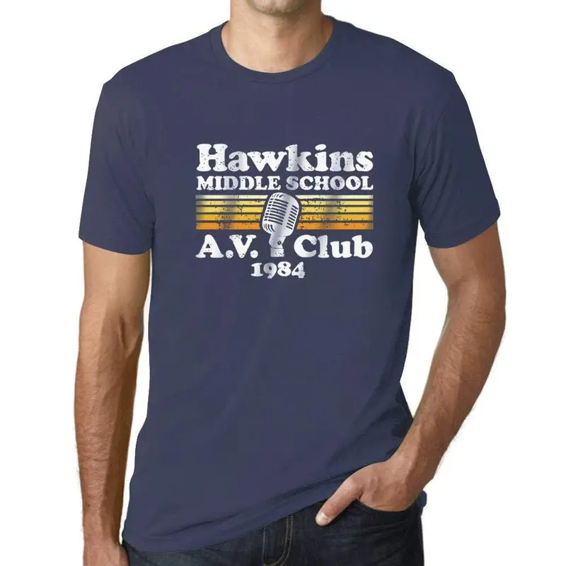 Ultrabasic - Homme T-Shirt Graphique Hawkins Middle School A.V. Club Denim 1