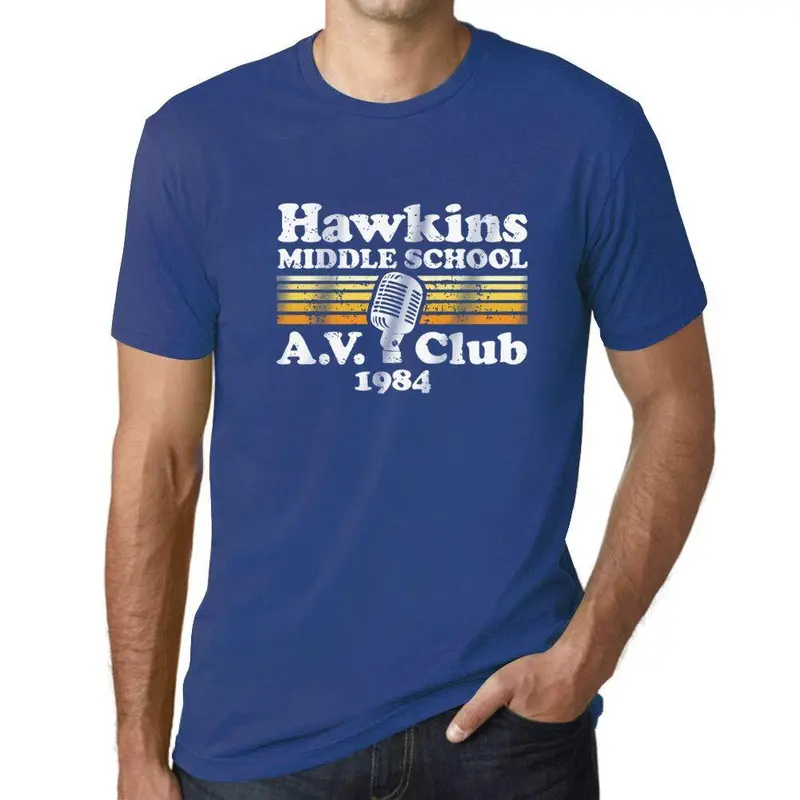 Ultrabasic - Homme T-Shirt Graphique Hawkins Middle School A.V. Club Royal 1