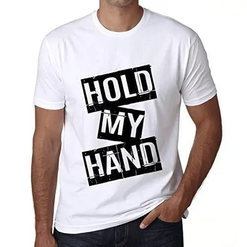 Ultrabasic - Homme T-Shirt Graphique Hold My Hand T-Shirt Cadeau Lettre D'impression Blanc 1
