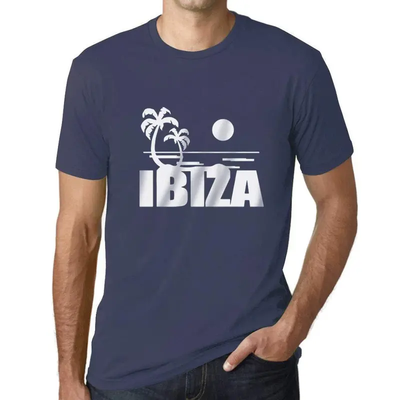 Ultrabasic - Homme T-Shirt Graphique Ibiza Printed Lettering Holidays Denim 1