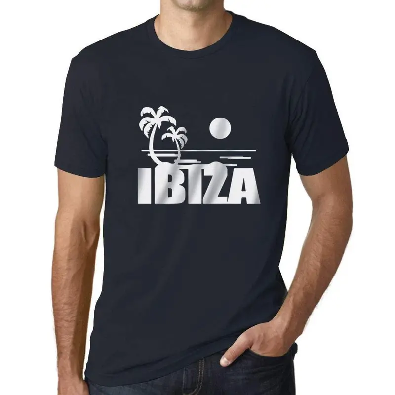 Ultrabasic - Homme T-Shirt Graphique Ibiza Printed Lettering Holidays Marine 1