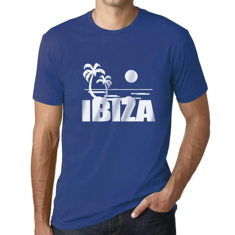 Ultrabasic - Homme T-Shirt Graphique Ibiza Printed Lettering Holidays Royal 1