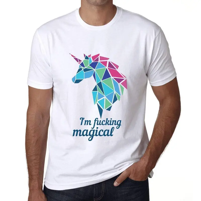 Ultrabasic Homme T-Shirt Graphique I'm F*Cking Magical Blanc 1