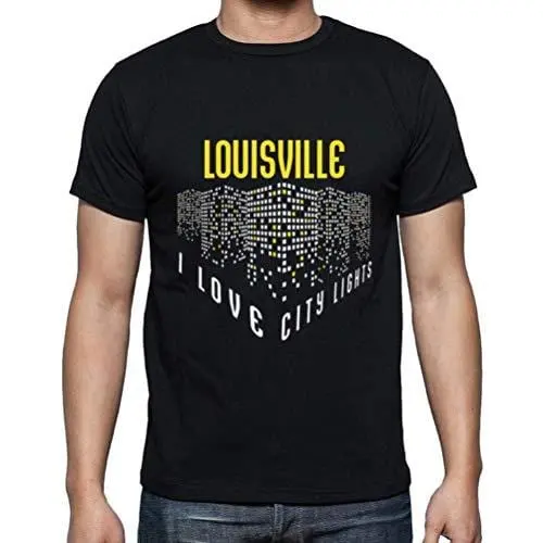 Ultrabasic - Homme T-Shirt Graphique J'aime Louisville Lumières Noir Profond 1
