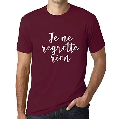 Ultrabasic - Homme T-Shirt Graphique Je Ne Regrette Rien Bordeaux 1