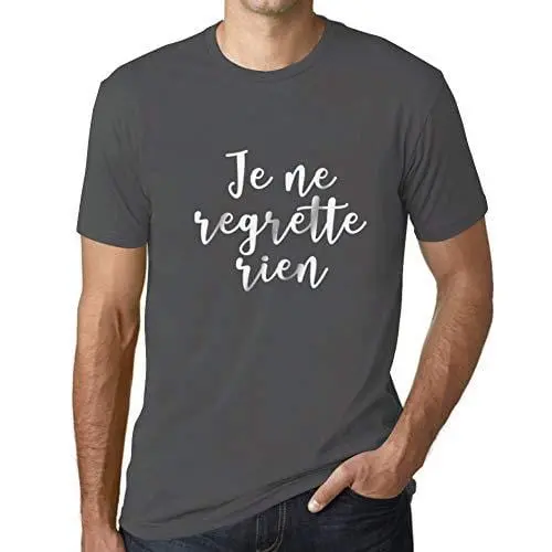 Ultrabasic - Homme T-Shirt Graphique Je Ne Regrette Rien Gris Souris 1
