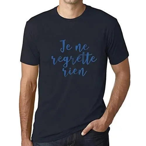 Ultrabasic - Homme T-Shirt Graphique Je Ne Regrette Rien Marine 1
