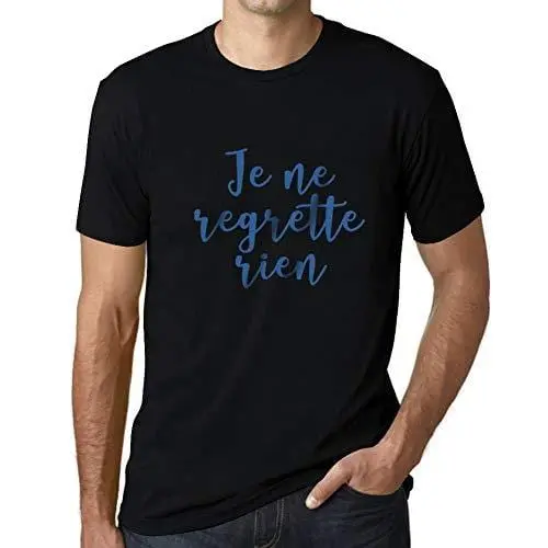 Ultrabasic - Homme T-Shirt Graphique Je Ne Regrette Rien Noir Profond 1