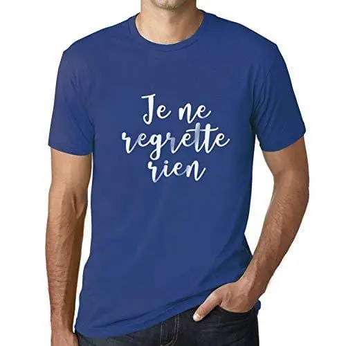 Ultrabasic - Homme T-Shirt Graphique Je Ne Regrette Rien Royal 1