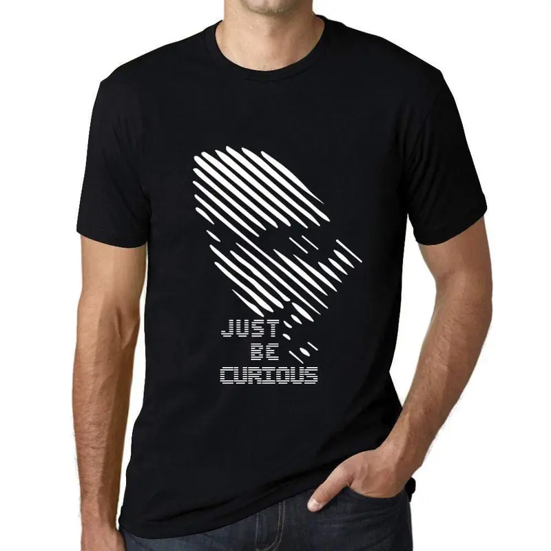 Ultrabasic - Homme T-Shirt Graphique Just Be Curious Noir Profond 2