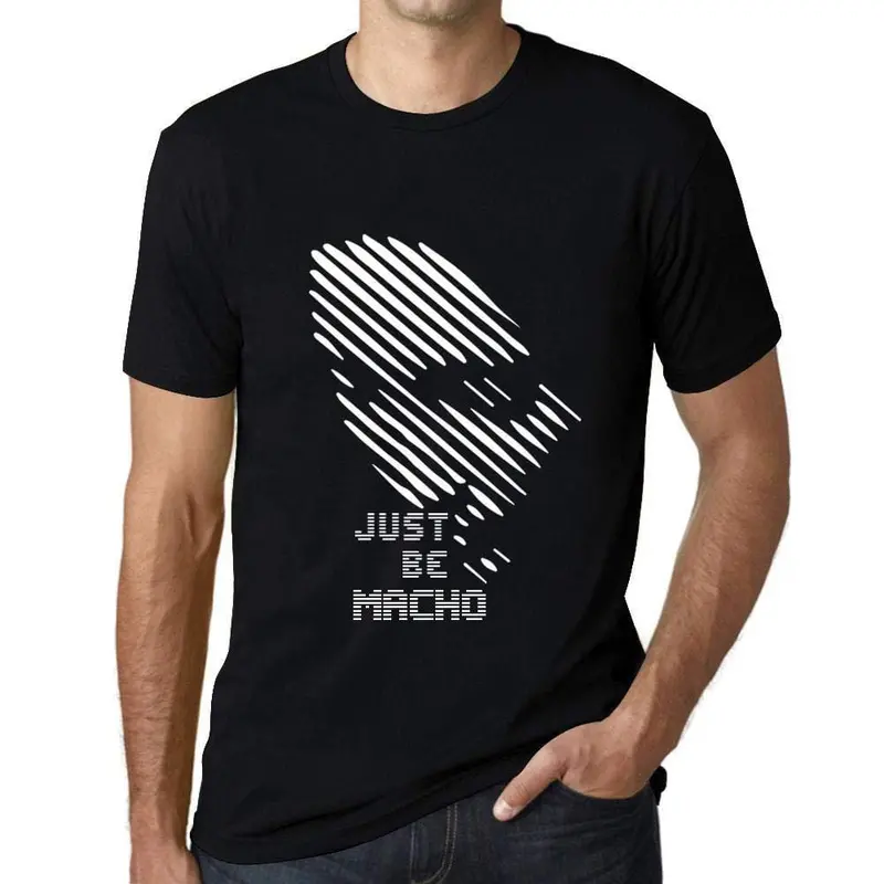 Ultrabasic - Homme T-Shirt Graphique Just Be Macho Noir Profond 1