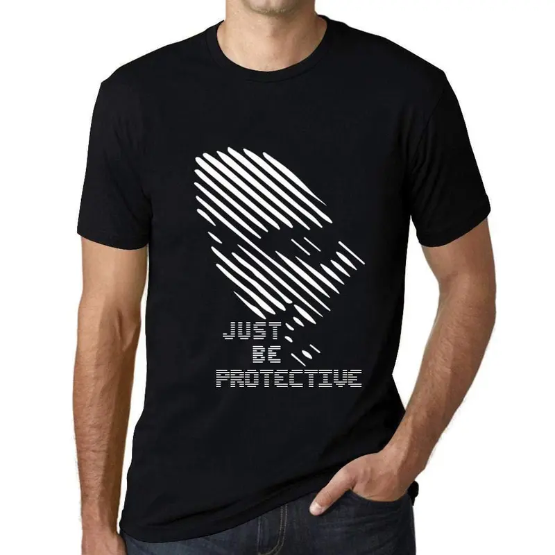 Ultrabasic - Homme T-Shirt Graphique Just Be Protective Noir Profond 1