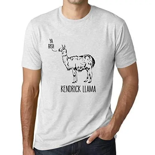 Ultrabasic - Homme T-Shirt Graphique Kendrick Llama Blanc Chiné 1