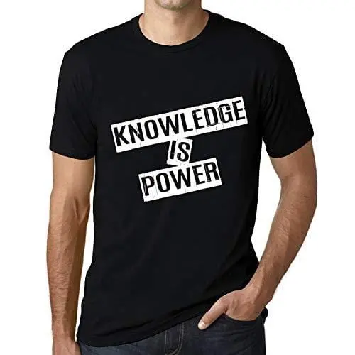 Ultrabasic - Homme T-Shirt Graphique Knowledge Is Power T-Shirt Cadeau Lettre D'impression Noir Profond 1
