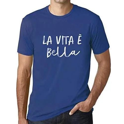Ultrabasic - Homme T-Shirt Graphique La Vita E Bella Royal 1