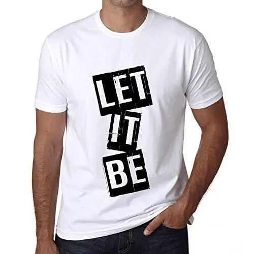 Ultrabasic - Homme T-Shirt Graphique Let It Be T-Shirt Cadeau Lettre D'impression Blanc 1