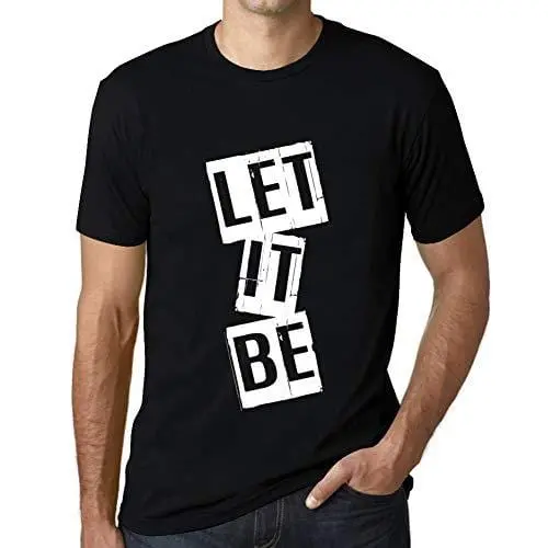 Ultrabasic - Homme T-Shirt Graphique Let It Be T-Shirt Cadeau Lettre D'impression Noir Profond 1
