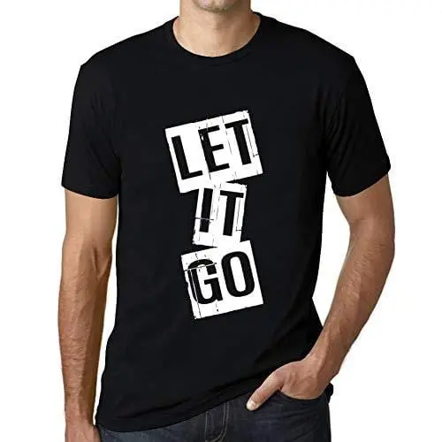 Ultrabasic - Homme T-Shirt Graphique Let It Go T-Shirt Cadeau Lettre D'impression Noir Profond 1