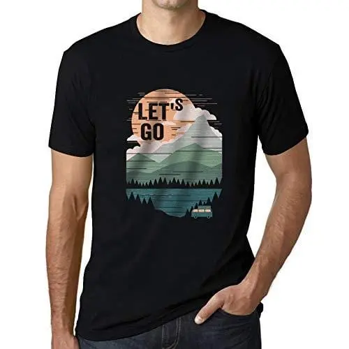 Ultrabasic - Homme T-Shirt Graphique Let's Go Noir Profond 1