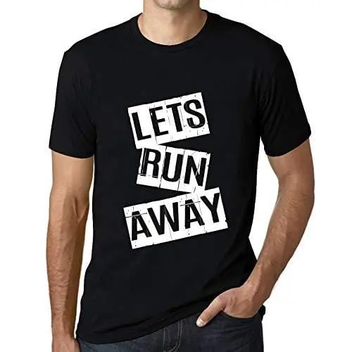 Ultrabasic - Homme T-Shirt Graphique Lets Run Away T-Shirt Cadeau Lettre D'impression Noir Profond 1