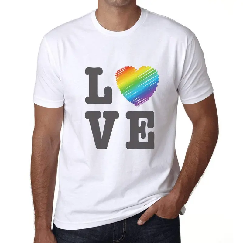 Ultrabasic Homme T-Shirt Graphique Lgbt Love Blanc 1