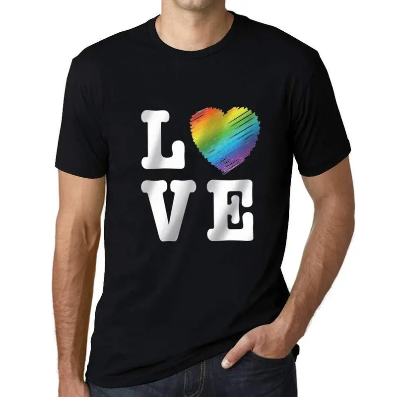 Ultrabasic Homme T-Shirt Graphique Lgbt Love Noir Profond 1