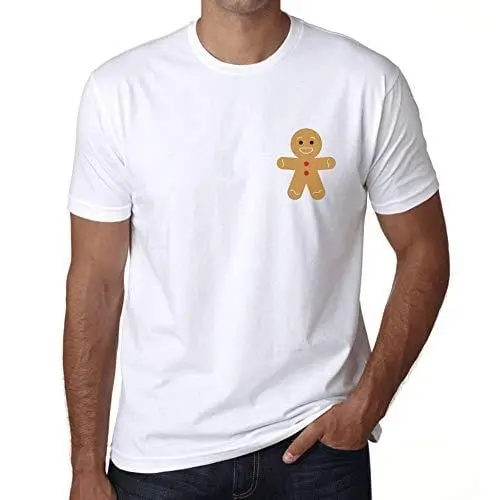 Ultrabasic - Homme T-Shirt Graphique Little Biscuit Imprimé Lettres Noël Cadeau Blanco 1