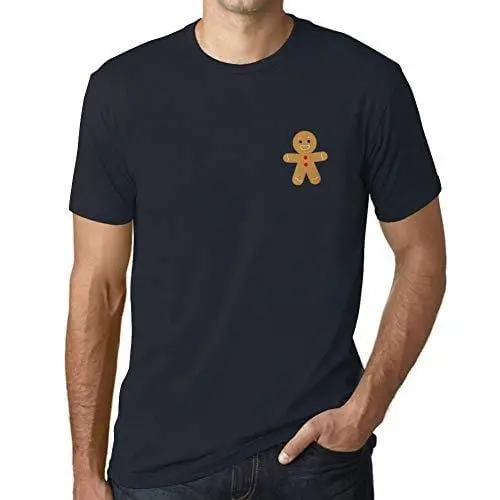 Ultrabasic - Homme T-Shirt Graphique Little Biscuit Imprimé Lettres Noël Cadeau Marine 1