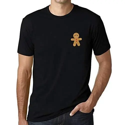 Ultrabasic - Homme T-Shirt Graphique Little Biscuit Imprimé Lettres Noël Cadeau Noir Profond 1