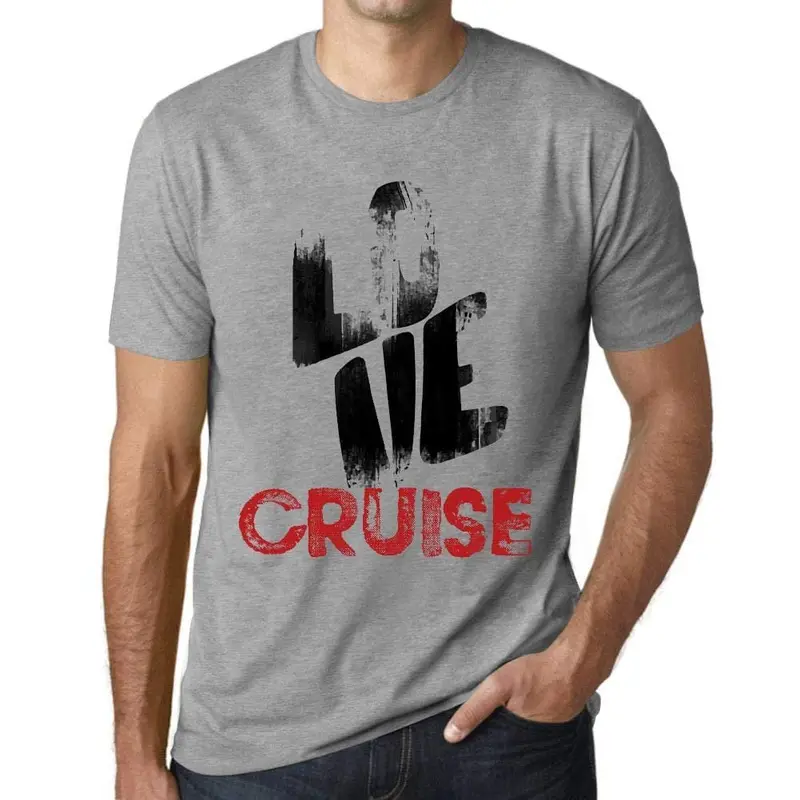 Ultrabasic - Homme T-Shirt Graphique Love Cruise Gris Chiné 1