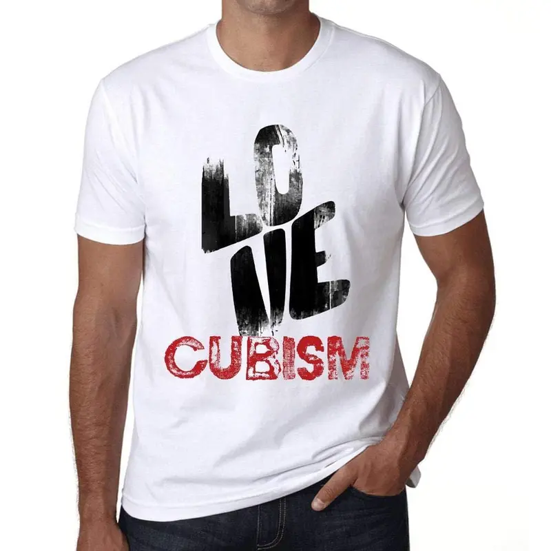 Ultrabasic - Homme T-Shirt Graphique Love Cubism Blanc 1