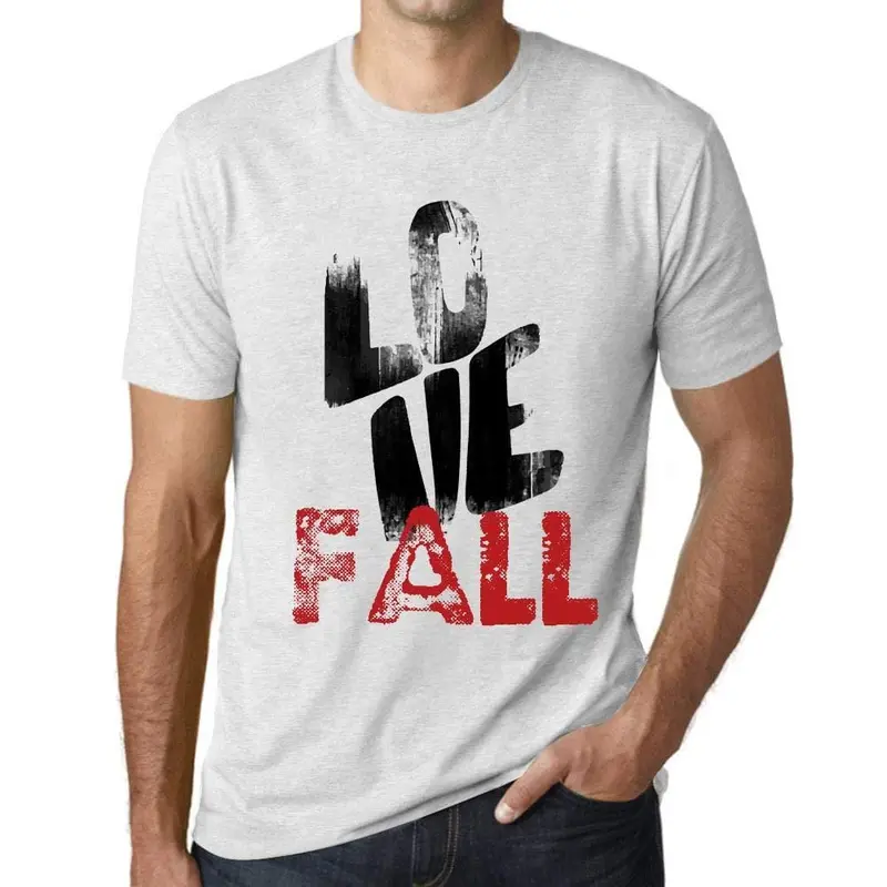 Ultrabasic - Homme T-Shirt Graphique Love Fall Blanc Chiné 1